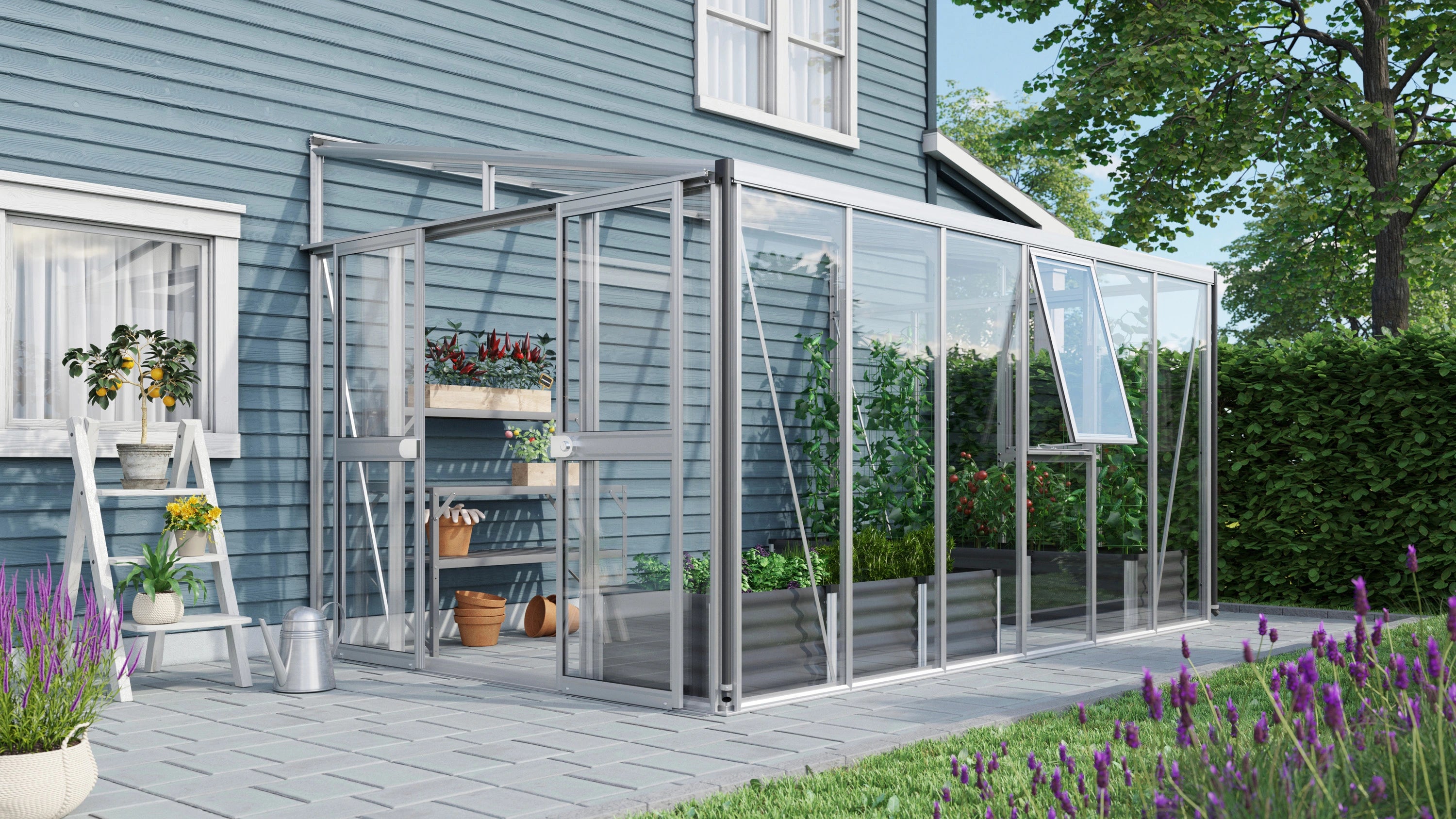 demi serre adossée monopente