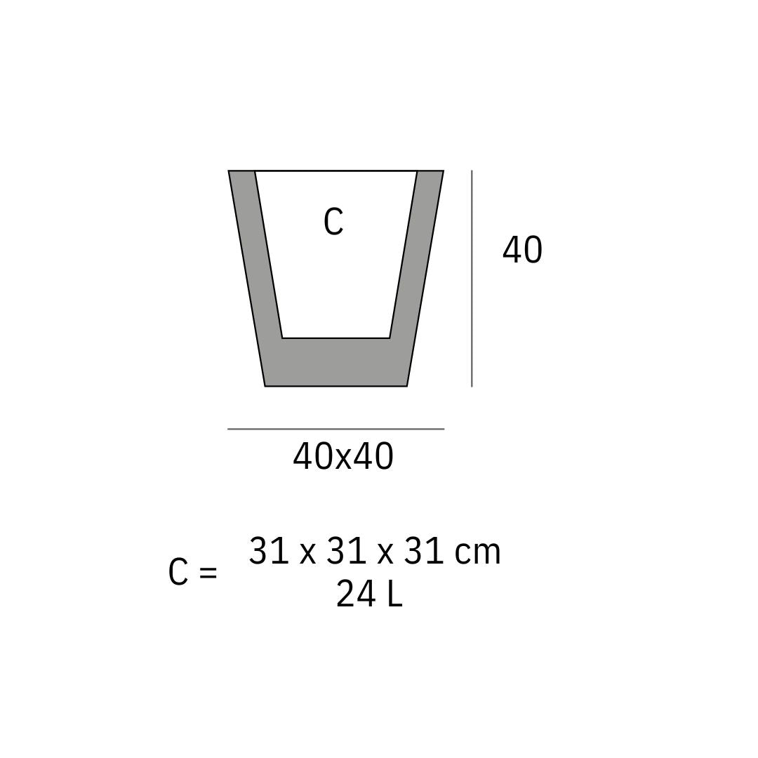 Bloempot - Cono Cuadrado LED