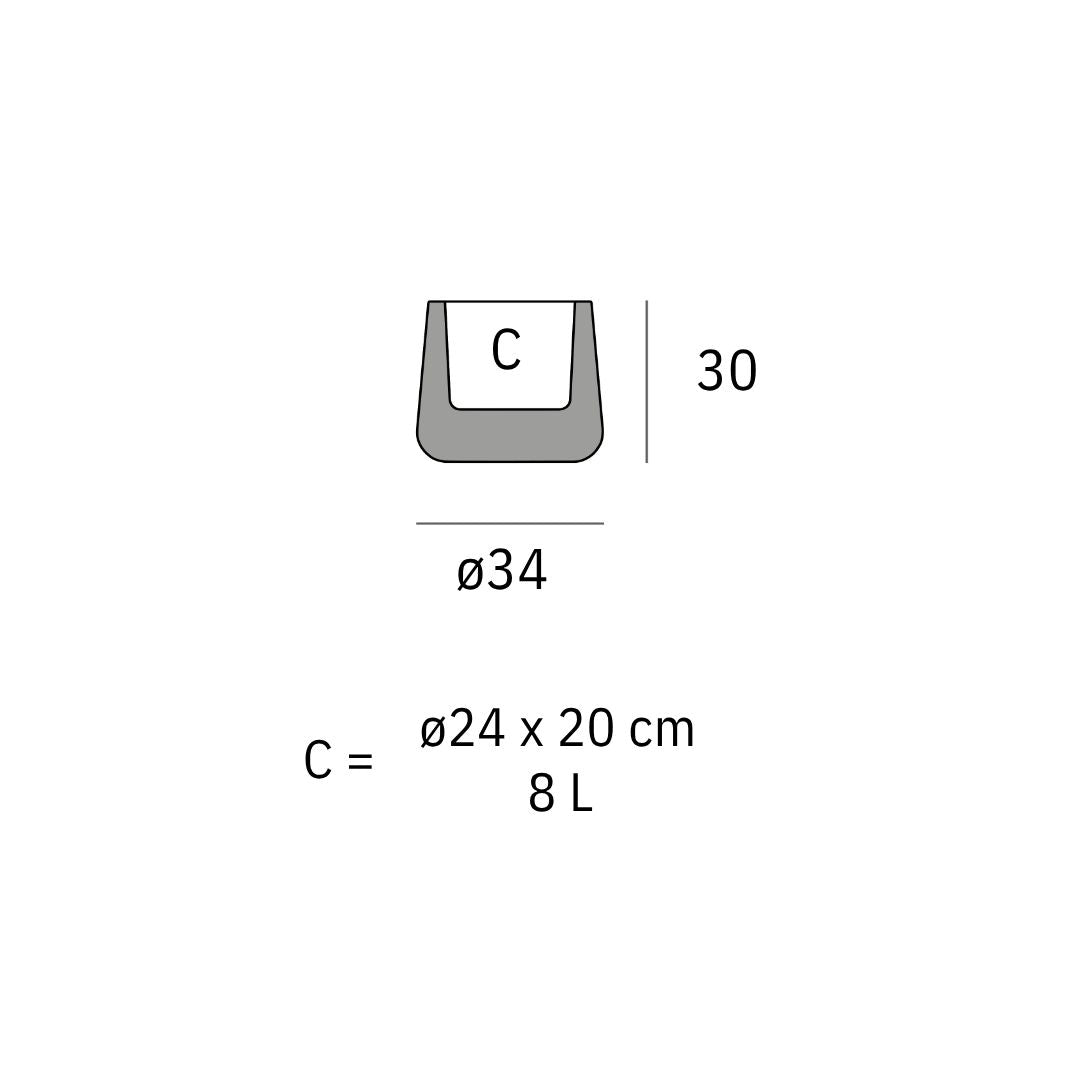 Bloempot - ULM  Rond LED