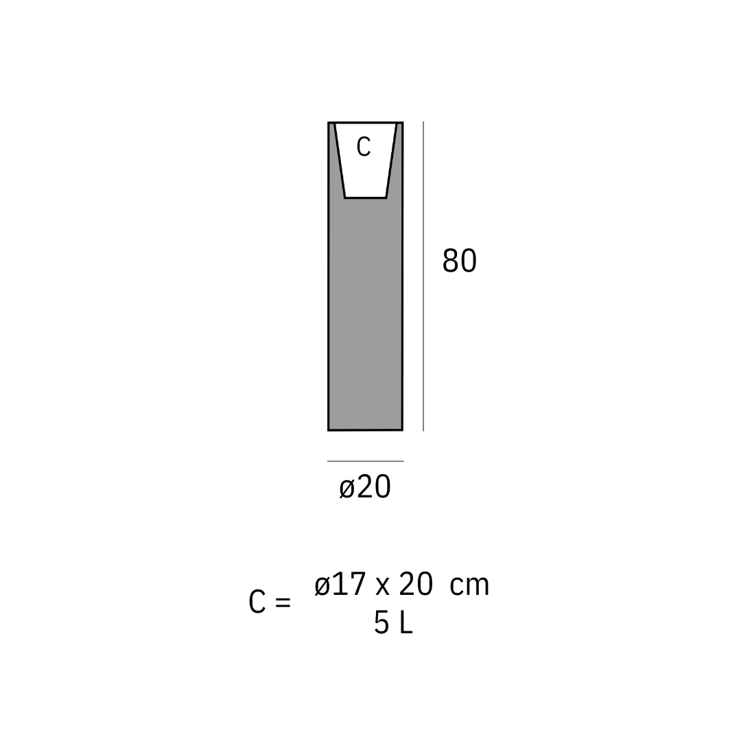 Bloempot - Cilindro Alto