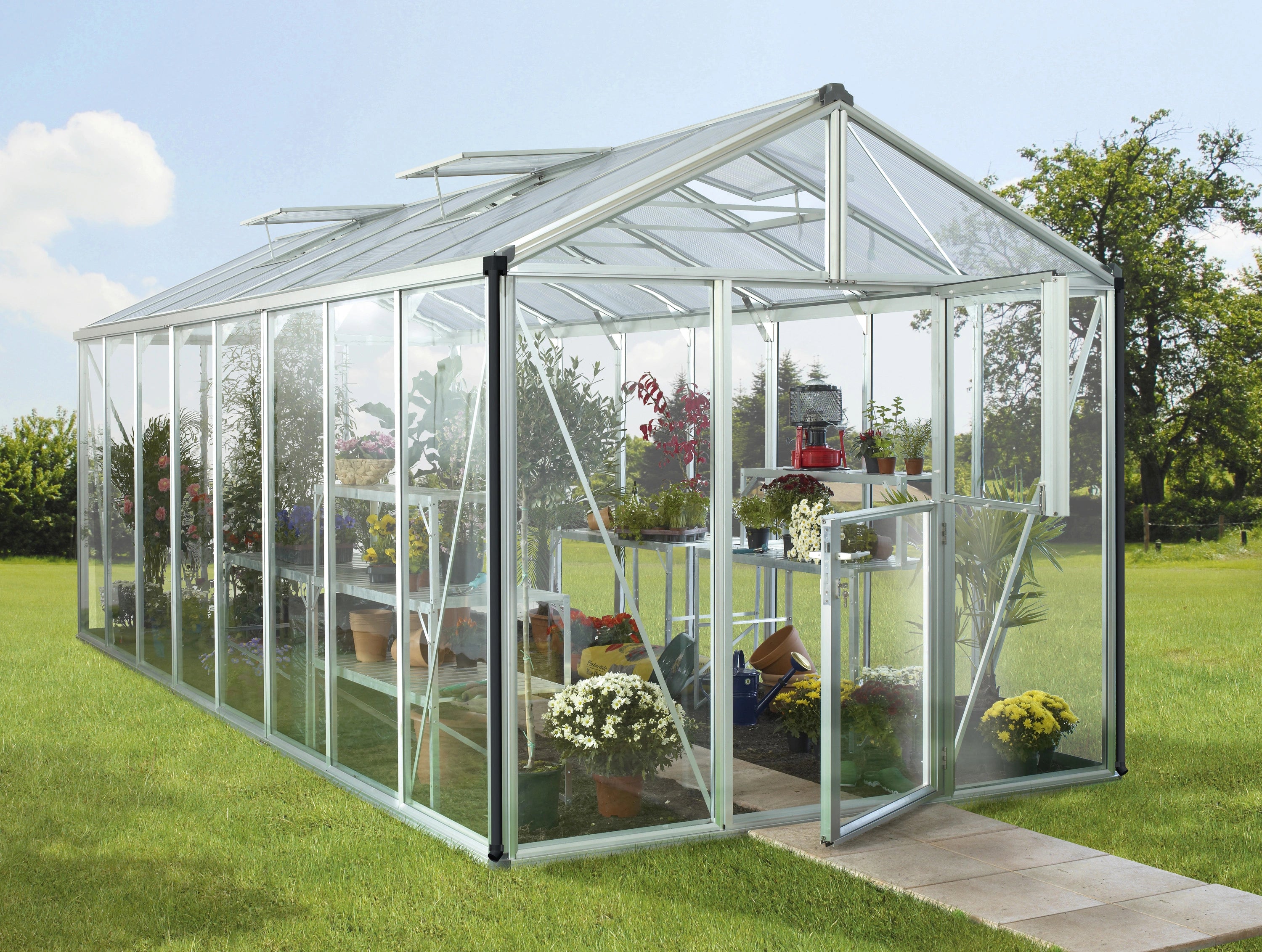 serre de jardin en verre trempé pas cher