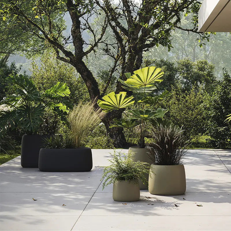 Gros Pot Fleurs Design Extérieur