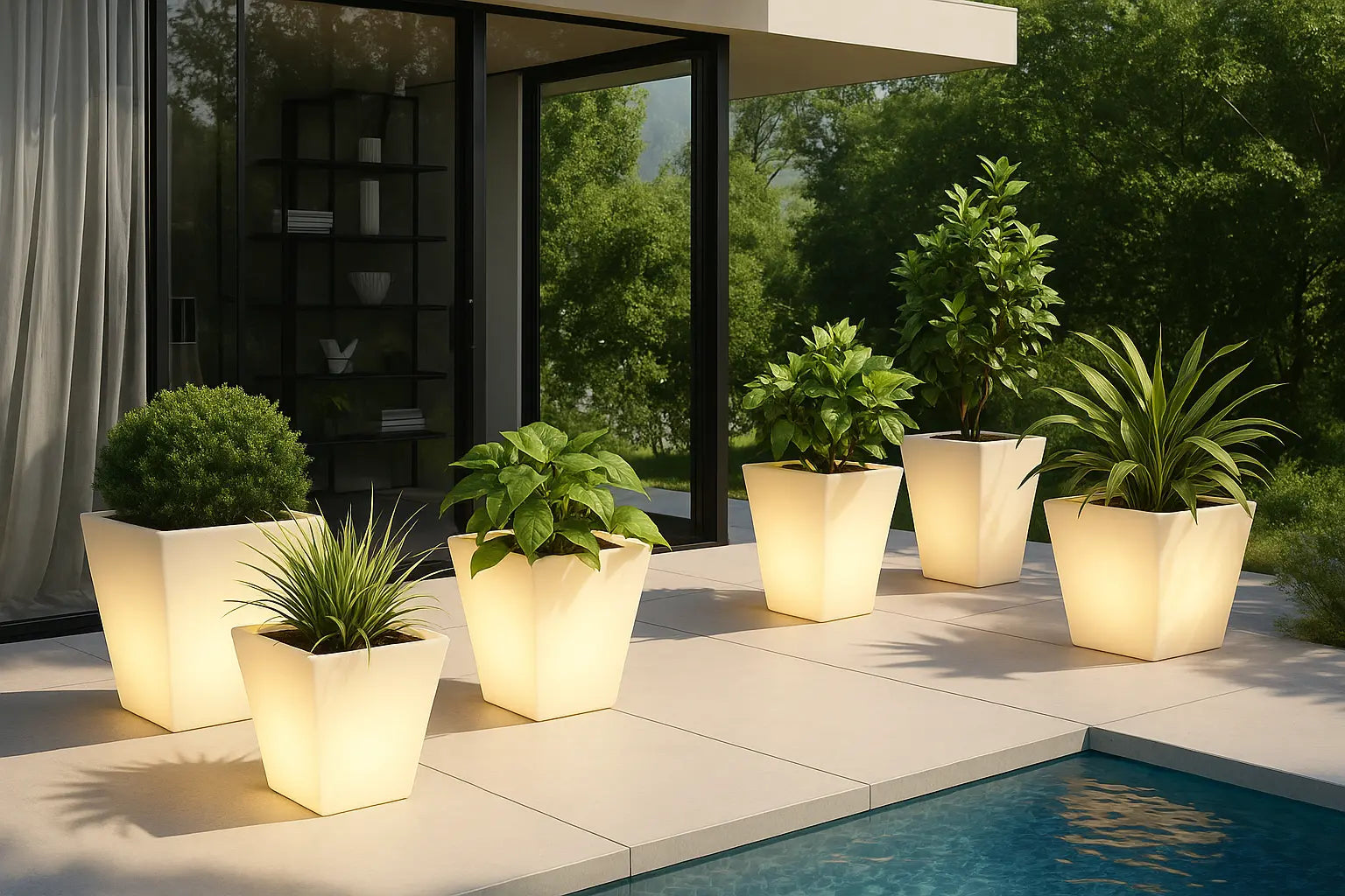 Bloempot - Cono Cuadrado LED