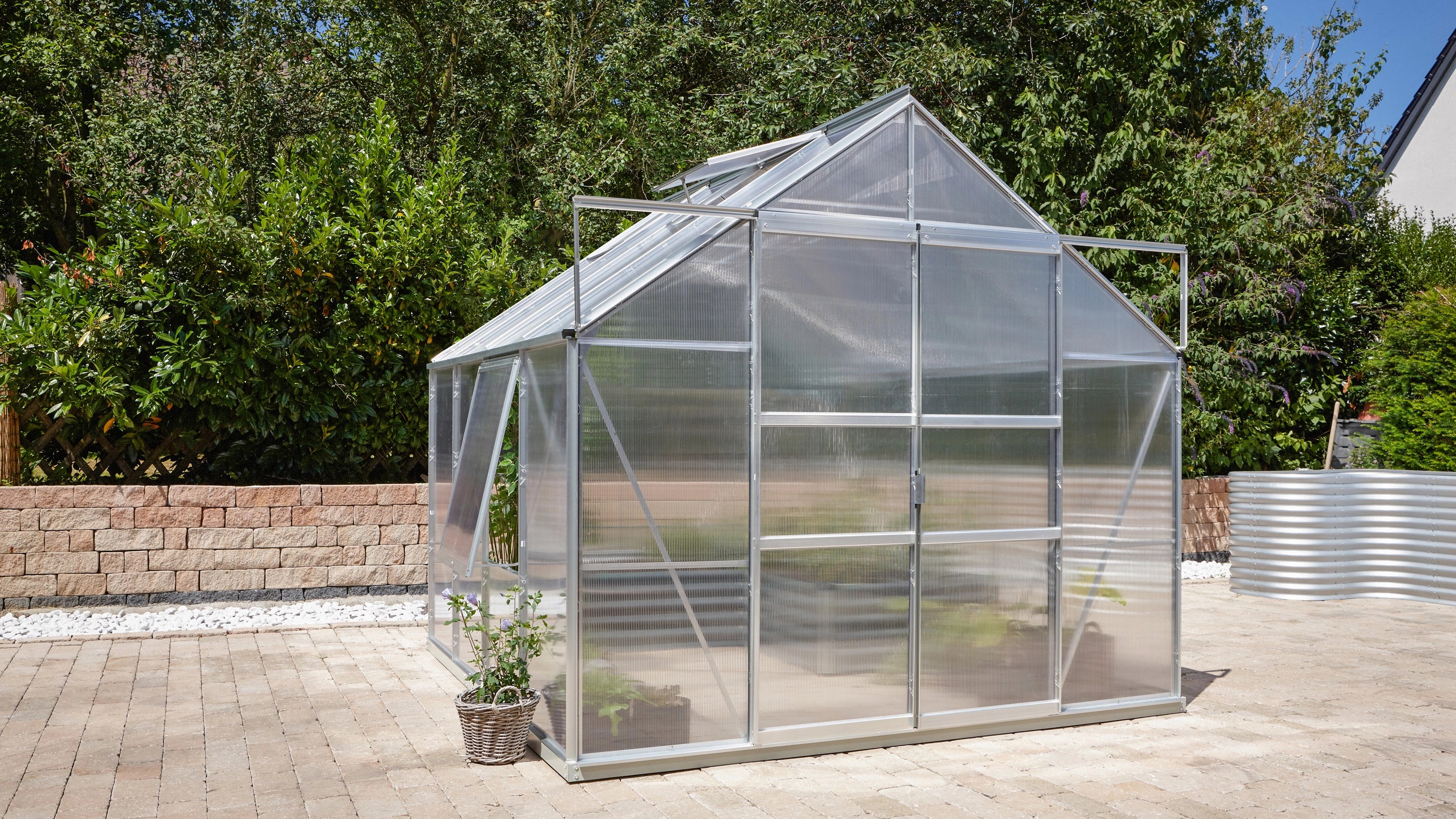 serre de jardin en polycarbonate double porte