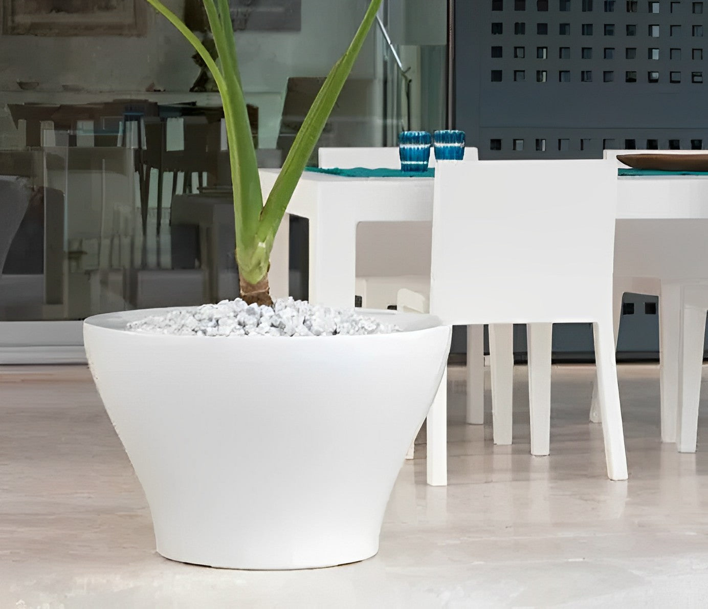 jardiniere vasque haute blanche