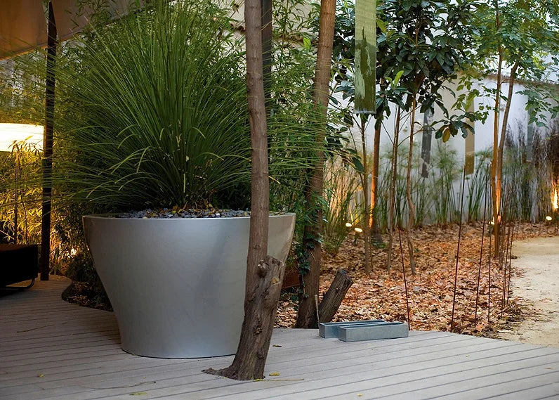 jardiniere vasque laque gris