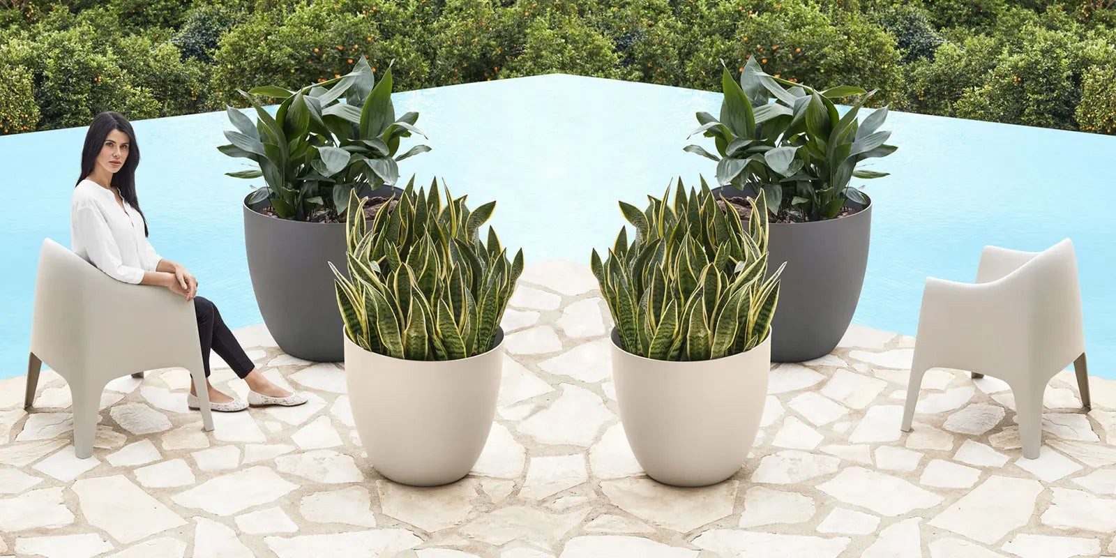 pot de fleurs vasque rond grande taille