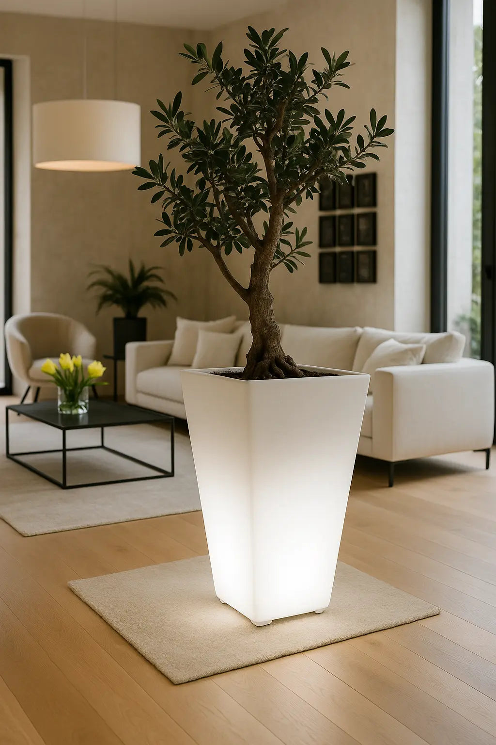 Bloempot - Cuadrado Alto LED