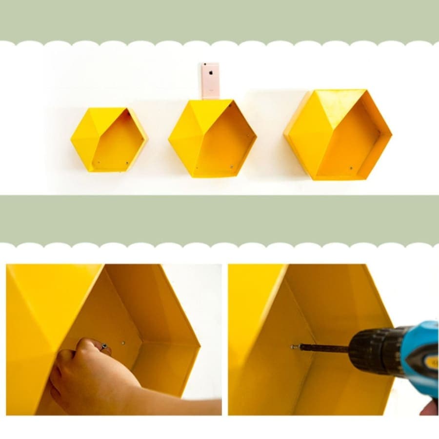 Portes Plantes <br> Étagère Hexagonale Couleur Marron