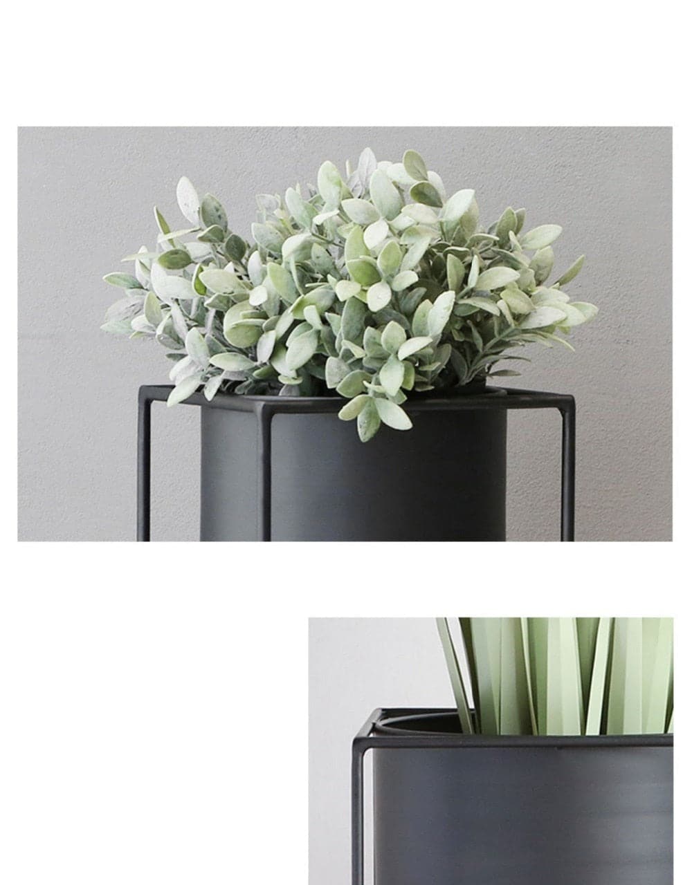 Cache Pot sur Pied Noir <br> Cuadrado