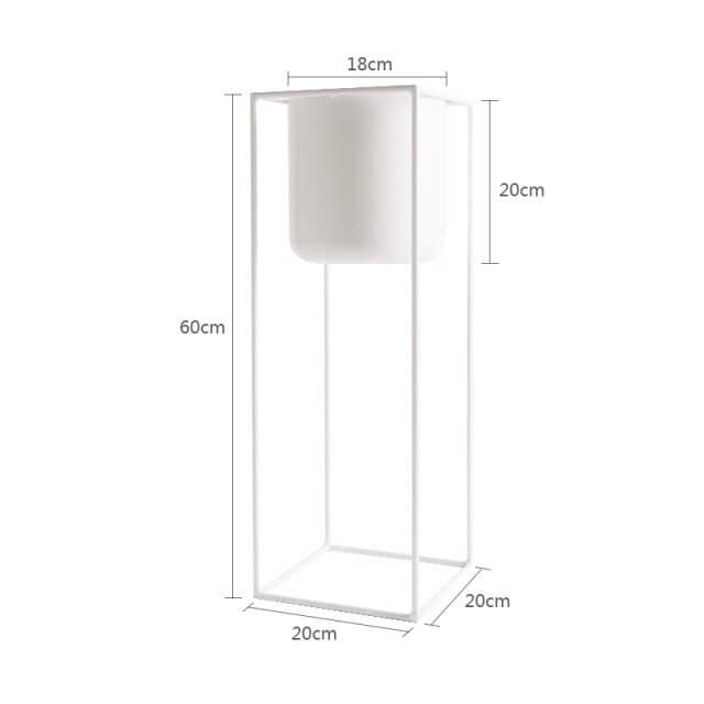 Cache Pot sur Pied Noir <br> Cuadrado