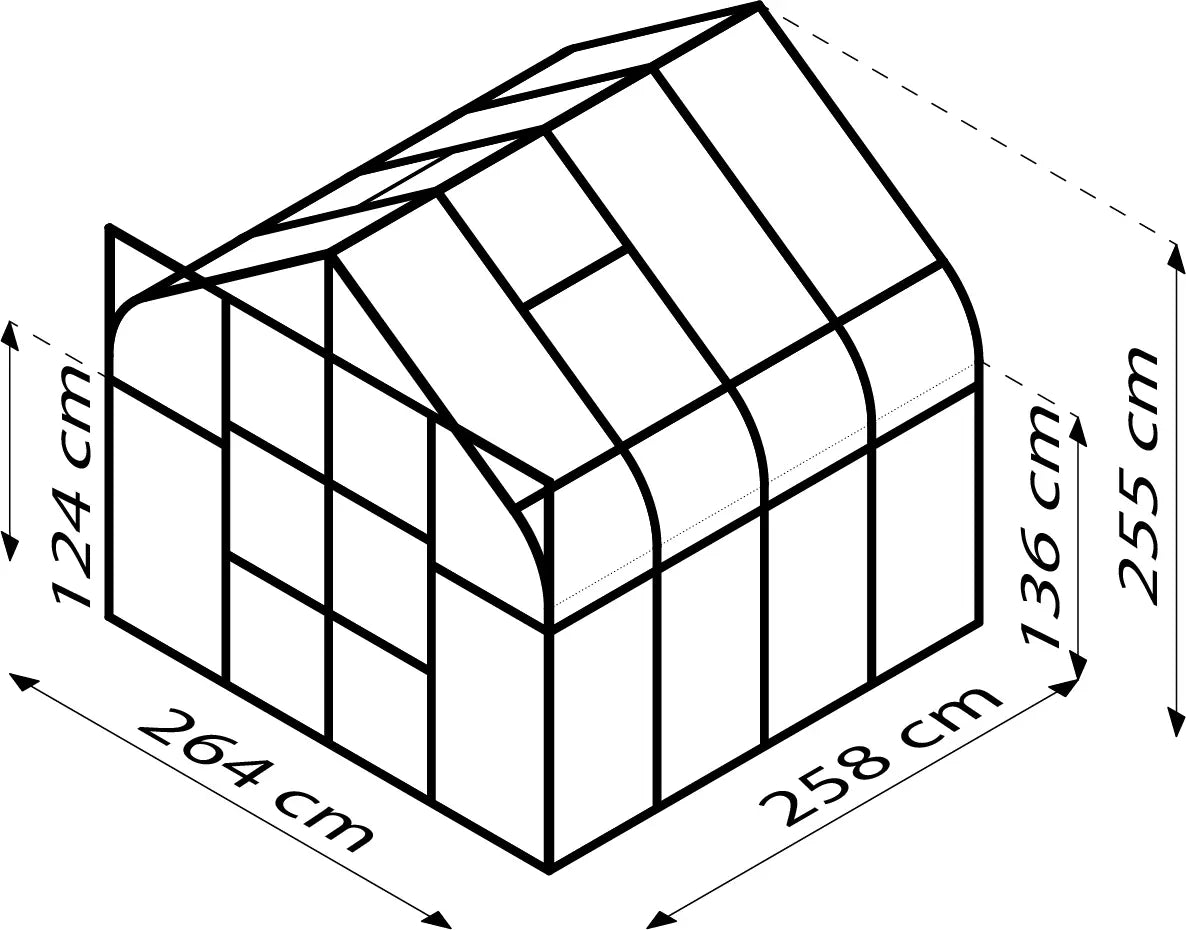 serre de jardin polycarbonate 6m2 + base