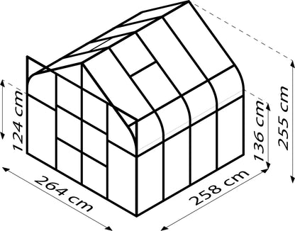 serre de jardin polycarbonate 6m2 + base