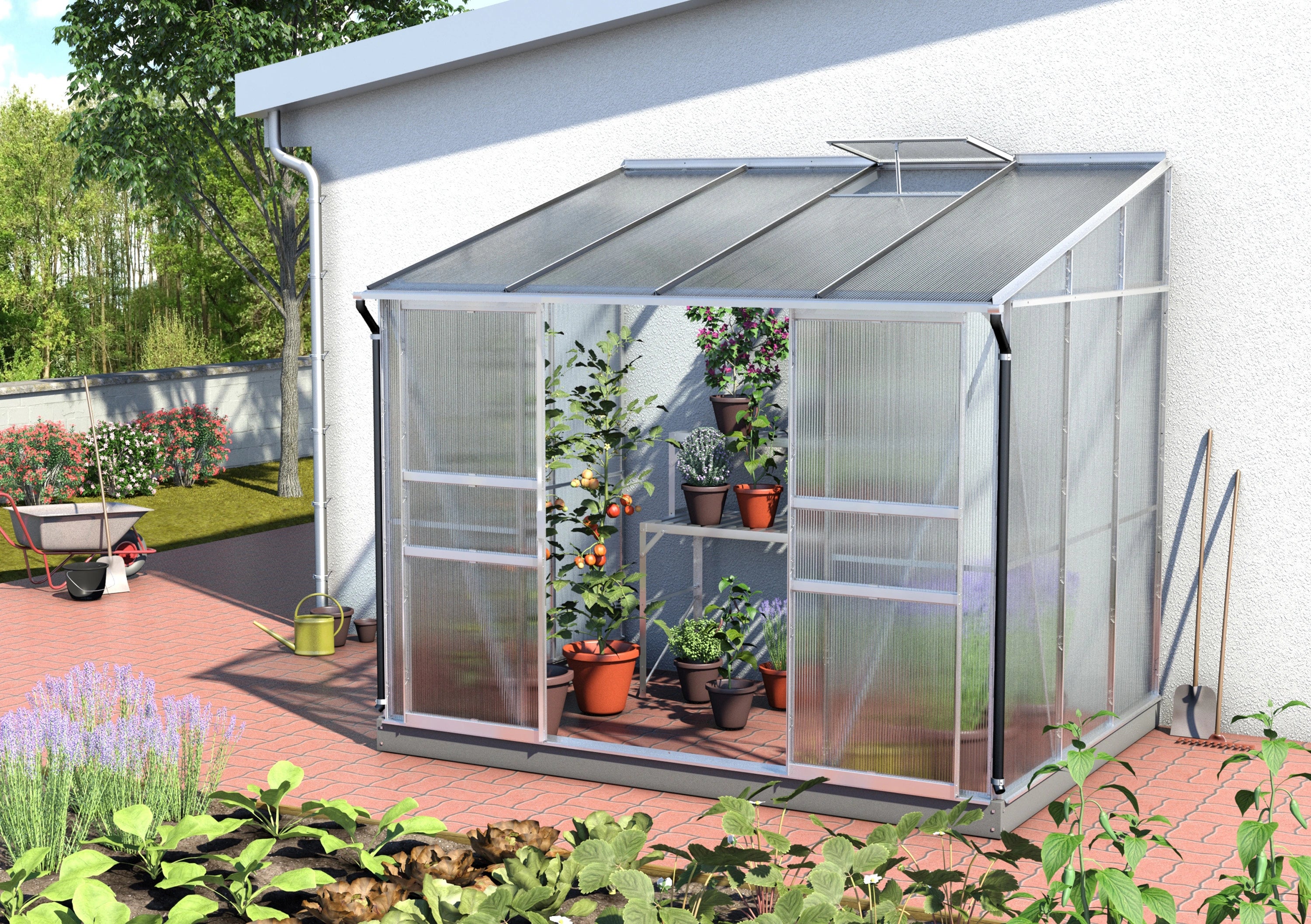 serre adossable polycarbonate 