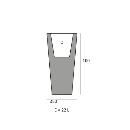 Bloempot - Cono Alto LED