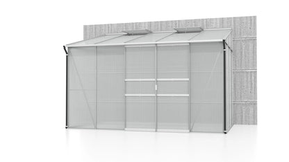 serre adossée porte coulissante polycarbonate 