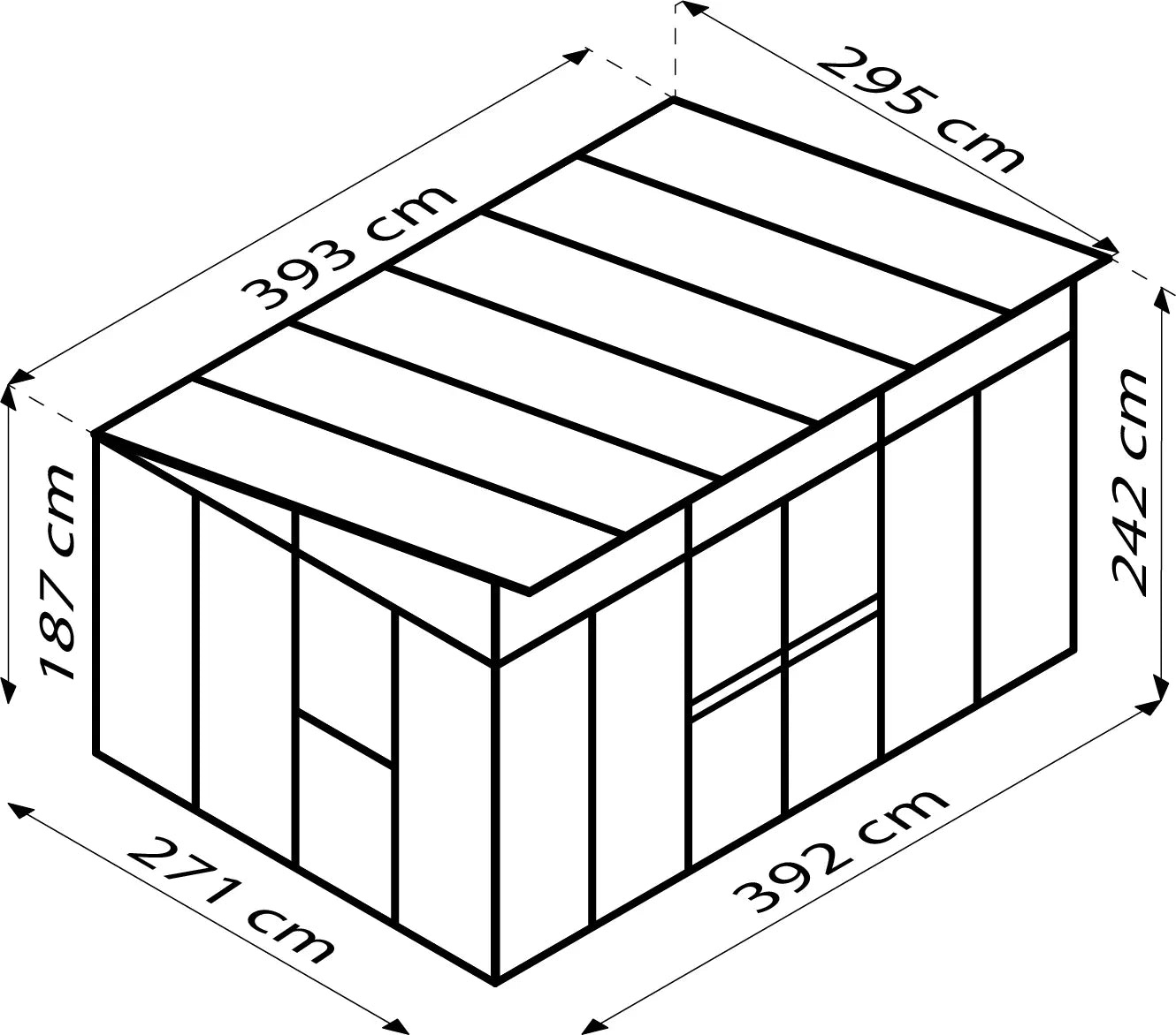 serre en verre 1 pente