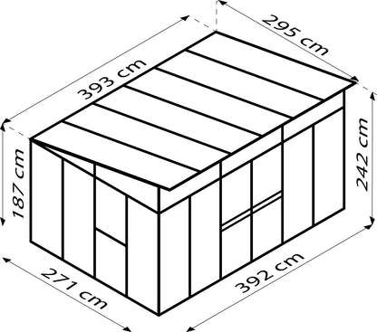 serre en verre 1 pente