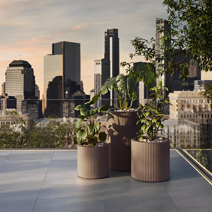 Cache Pot Rond Design marron