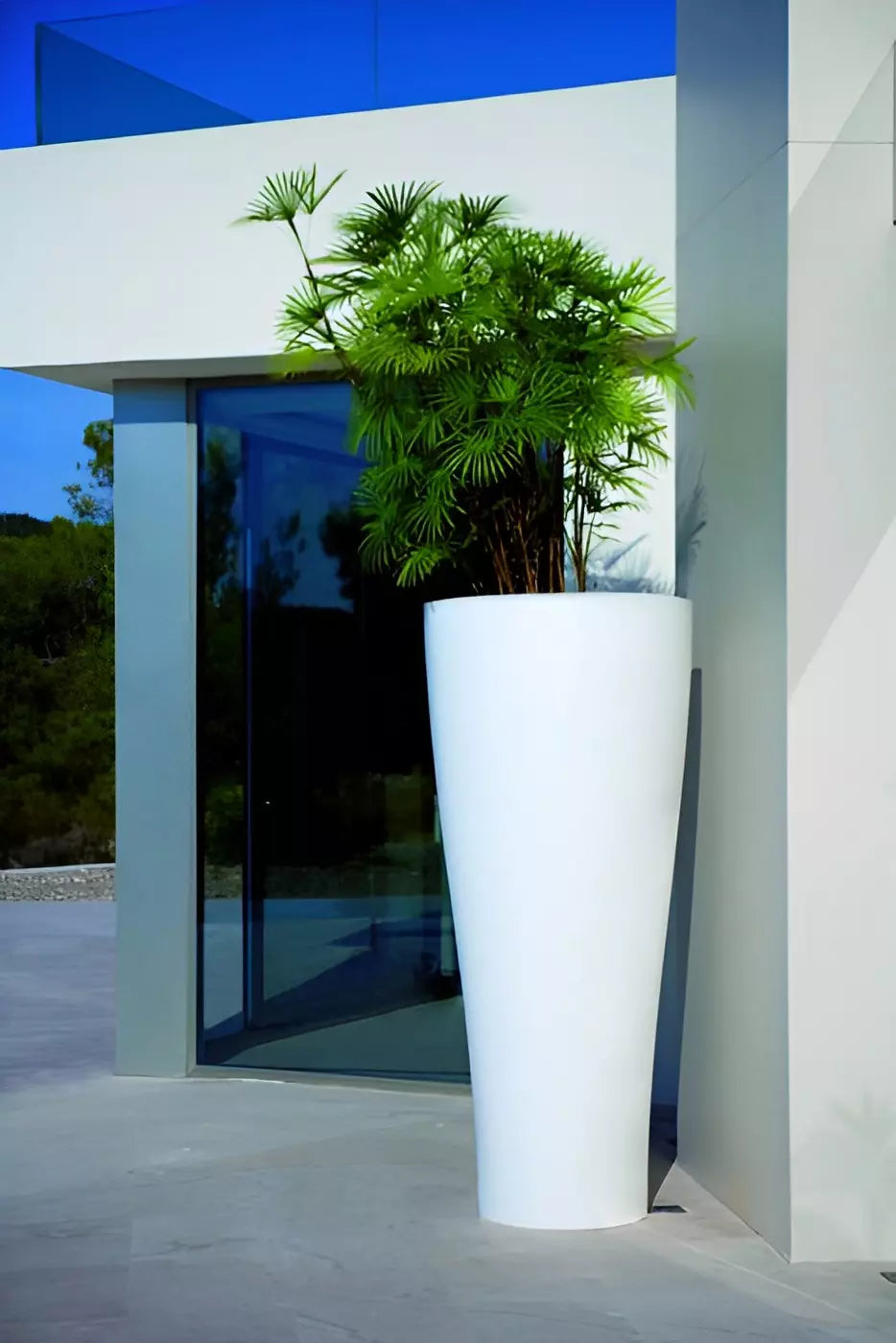 Pot Fleurs Geant Design Blanc