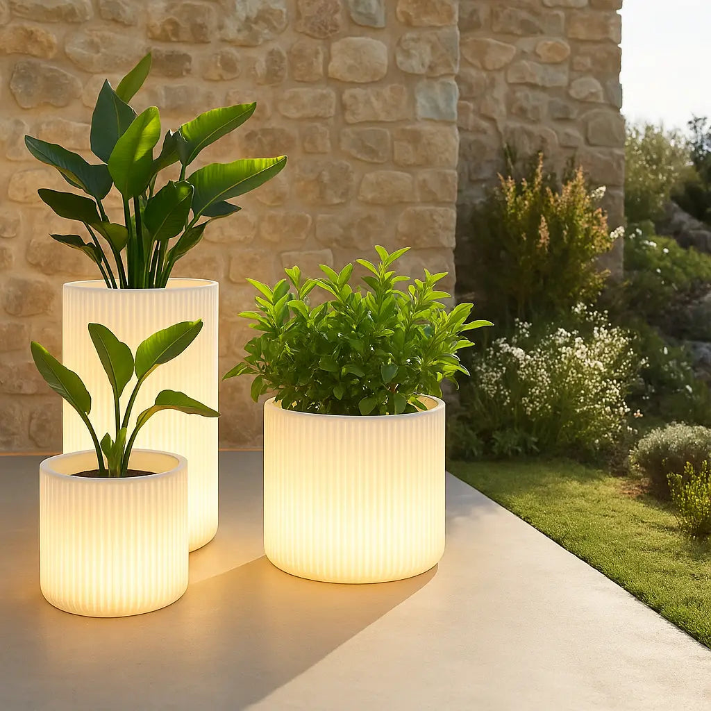 Pot de fleurs rond design led