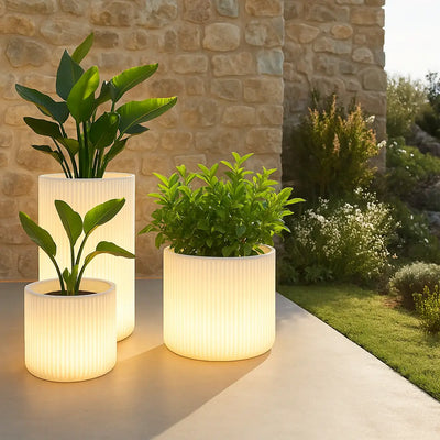 Pot de fleurs rond design led