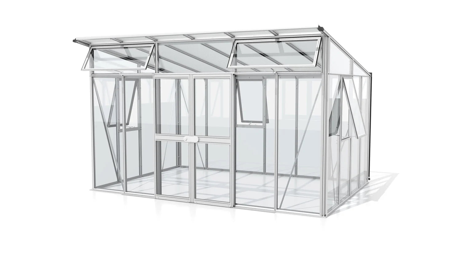 serre en verre 1 pente