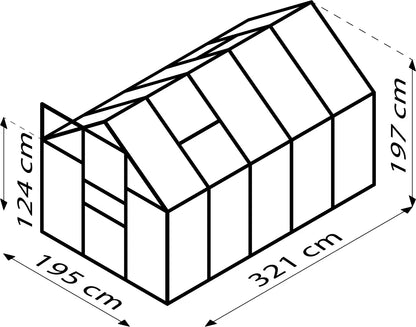 serre verre trempé 6m2 