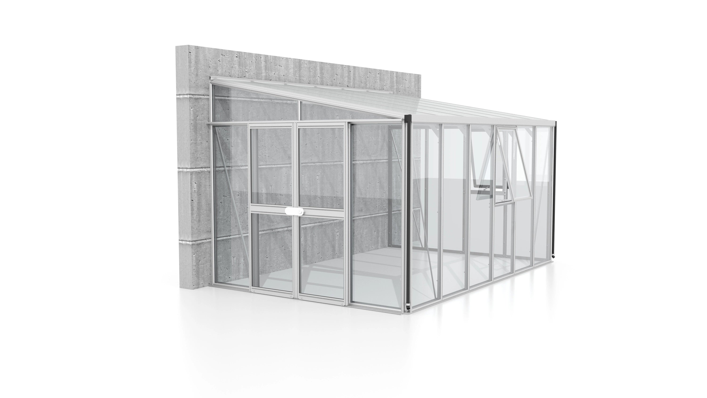 demi serre adossée monopente