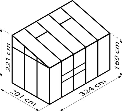 serre adossée porte coulissante polycarbonate 