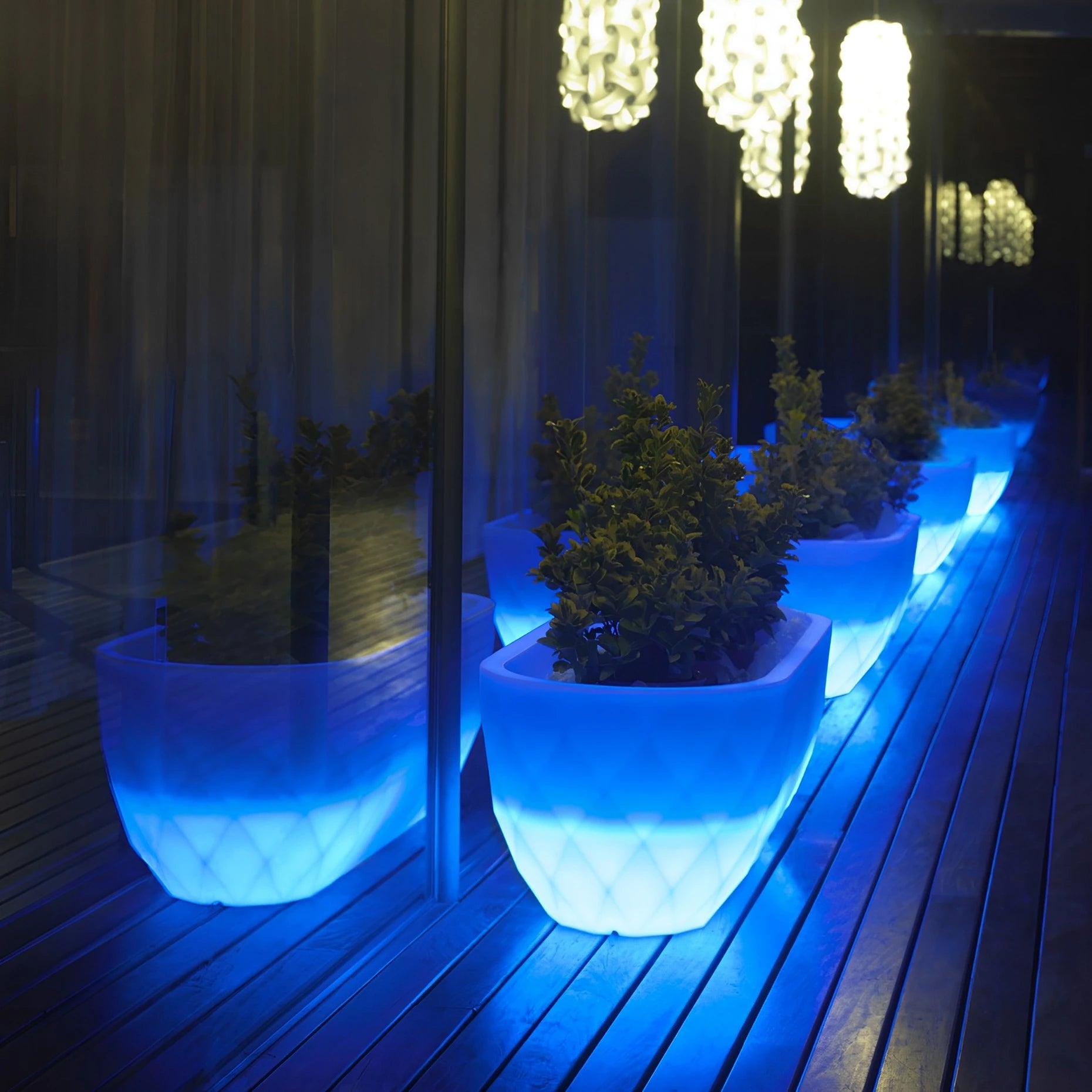 jardinière rectangulaire led design