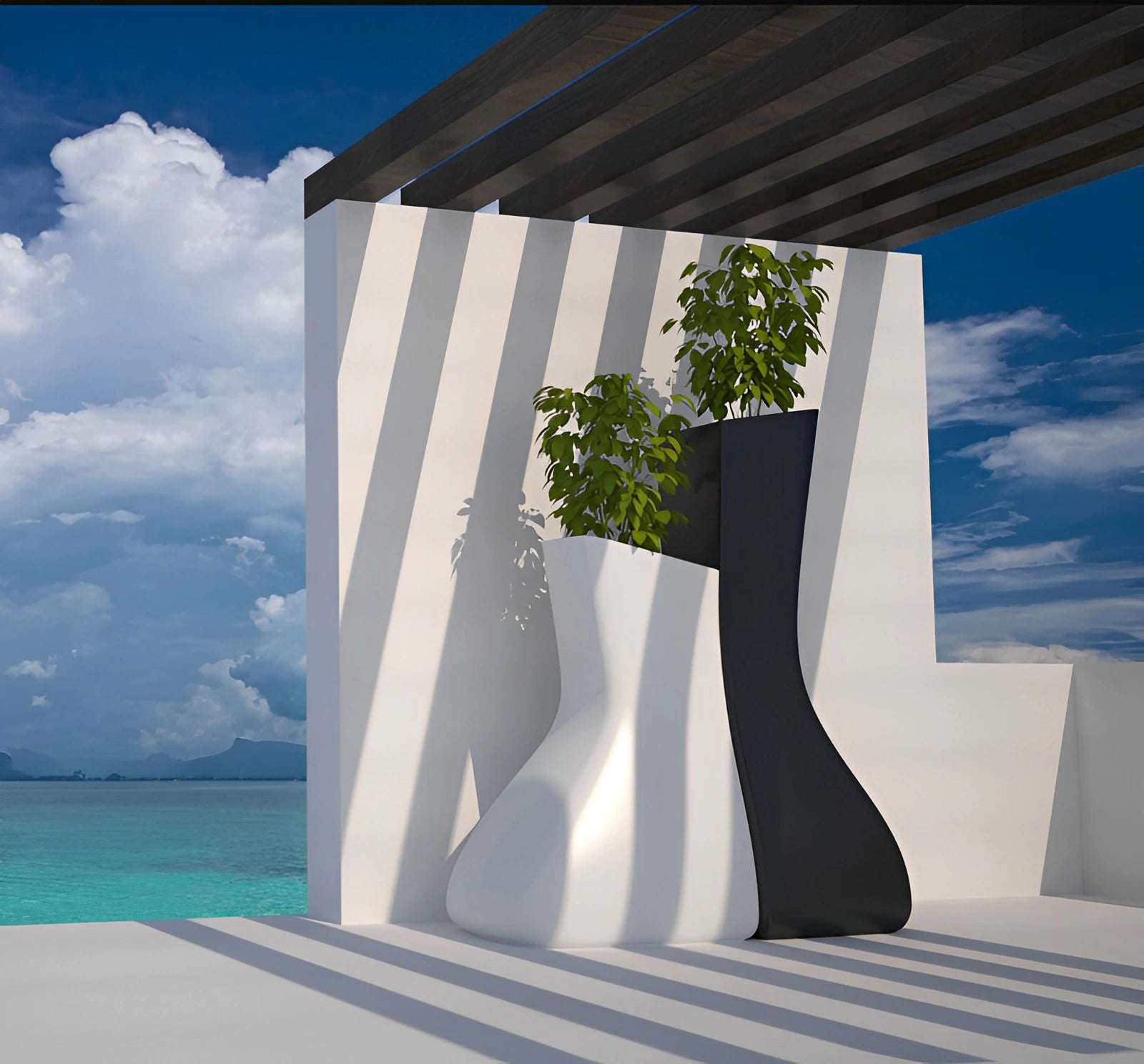 pot de fleurs extérieur design