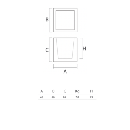 Pot Carré Lumineux Cosmos LED - Pot Carré Lumineux - Lyxo