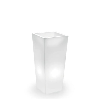 Pot Genesis Carré LED - 100 cm / Blanche avec câble - Pot