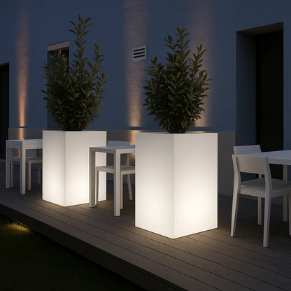 pot de fleurs carré led