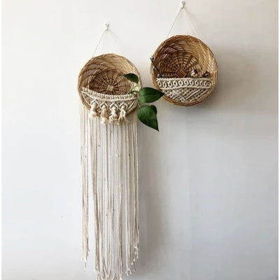 panier tressé mural