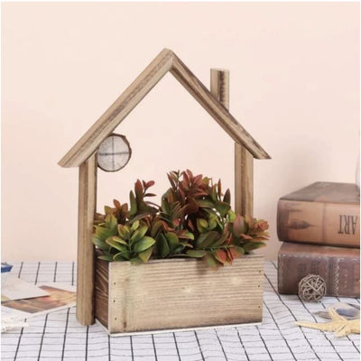Pot de Fleurs Mural <br> Maisonnette en bois