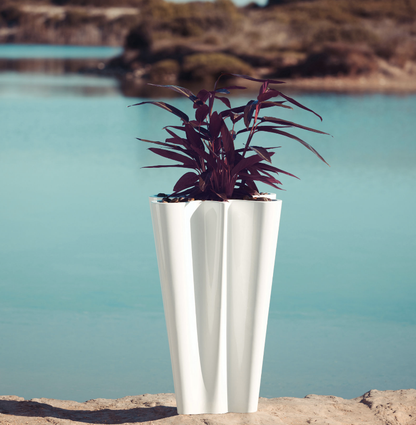 pot de fleurs haut blanc