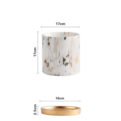 Cache Pot Imitation Marbre <br> Marmo