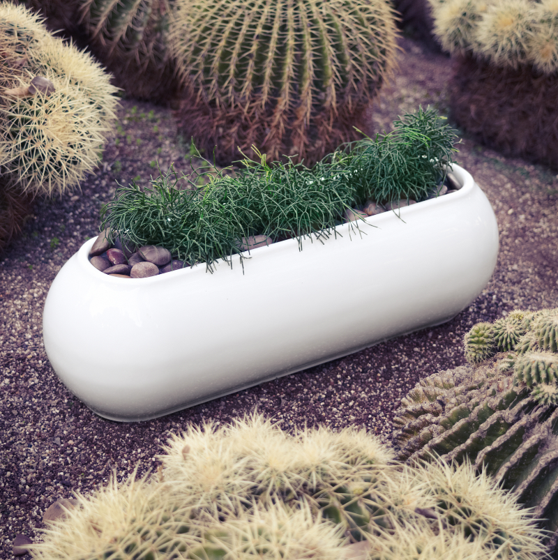 jardiniere blanc laque