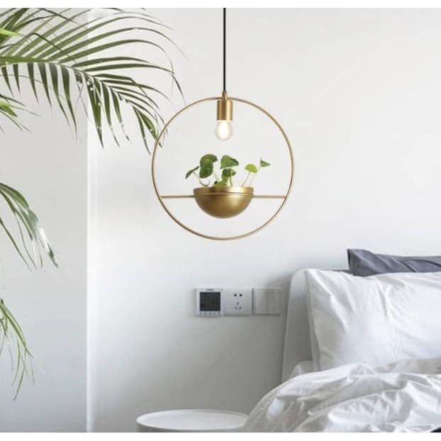 Luminaire Végétal Anneau Doré