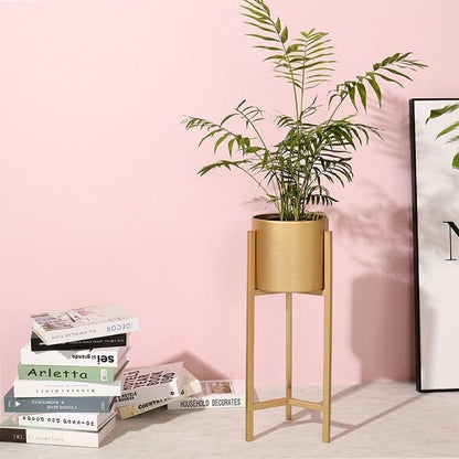 porte-plante-pied-dore