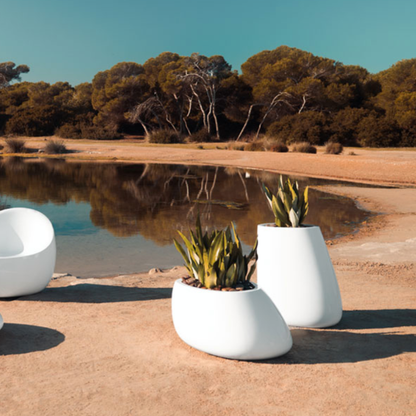 pot de fleurs xxl design extérieur blanc