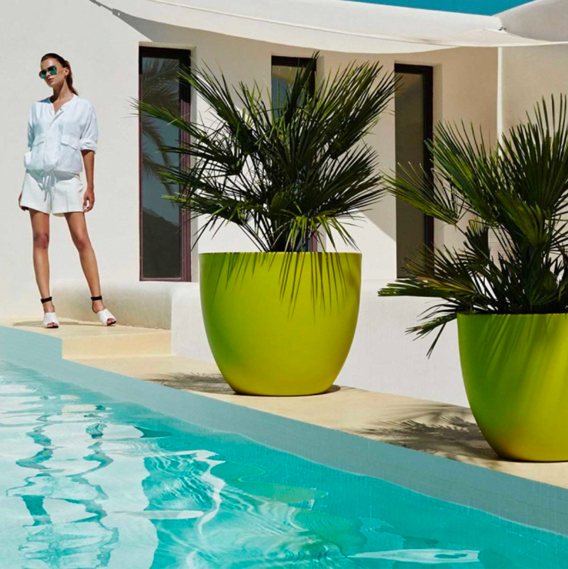 pot fleurs exterieur rond vert