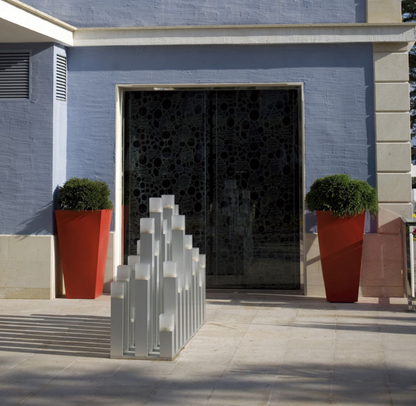 pot de fleurs haut orange