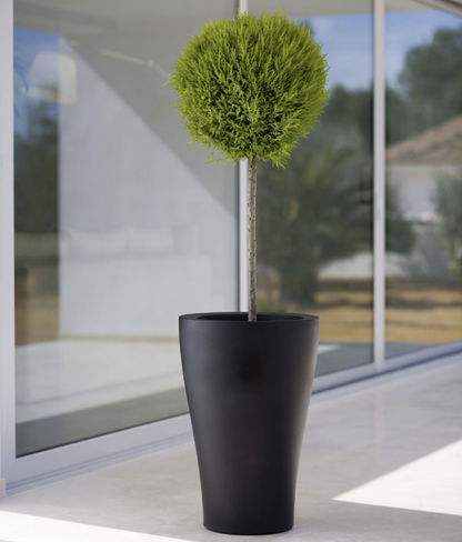 pot de fleurs colonne noir