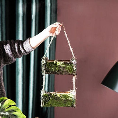 bac a fleurs suspendu en bois