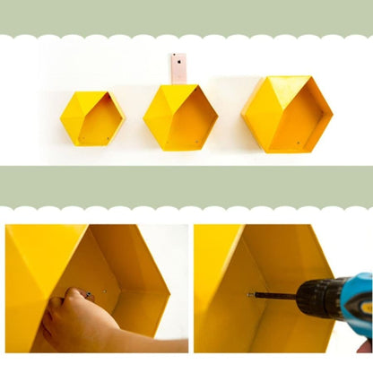 Portes Plantes <br> Étagère Hexagonale Couleur Marron