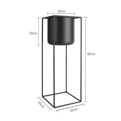 Cache Pot sur Pied Noir <br> Cuadrado