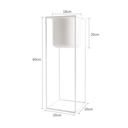 Cache Pot sur Pied Noir <br> Cuadrado